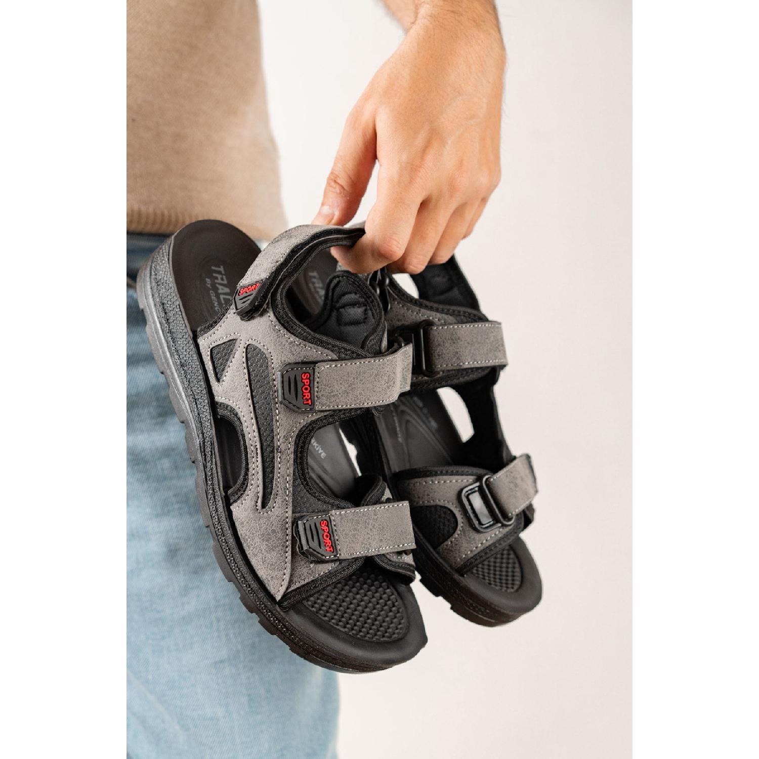 Ортопедические мужские сандалии с анатомической липучкой